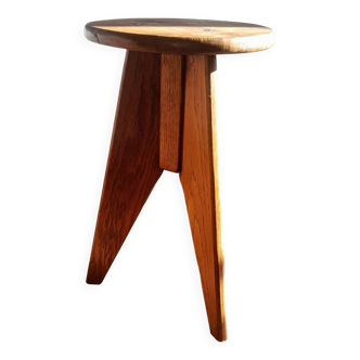 "Rocket" solid oak tripod stool, 1950