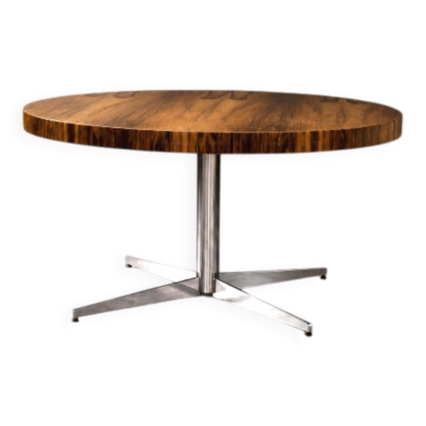 Table basse ronde en palissandre vintage allemande d'Ilse Möbel, années 1970