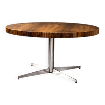 Vintage German Round Rosewood Coffee Table from Ilse Möbel, 1970s