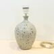 XXL Vintage Lamp Base in Beige Grey Stoneware with Raffia Lampshade 1970