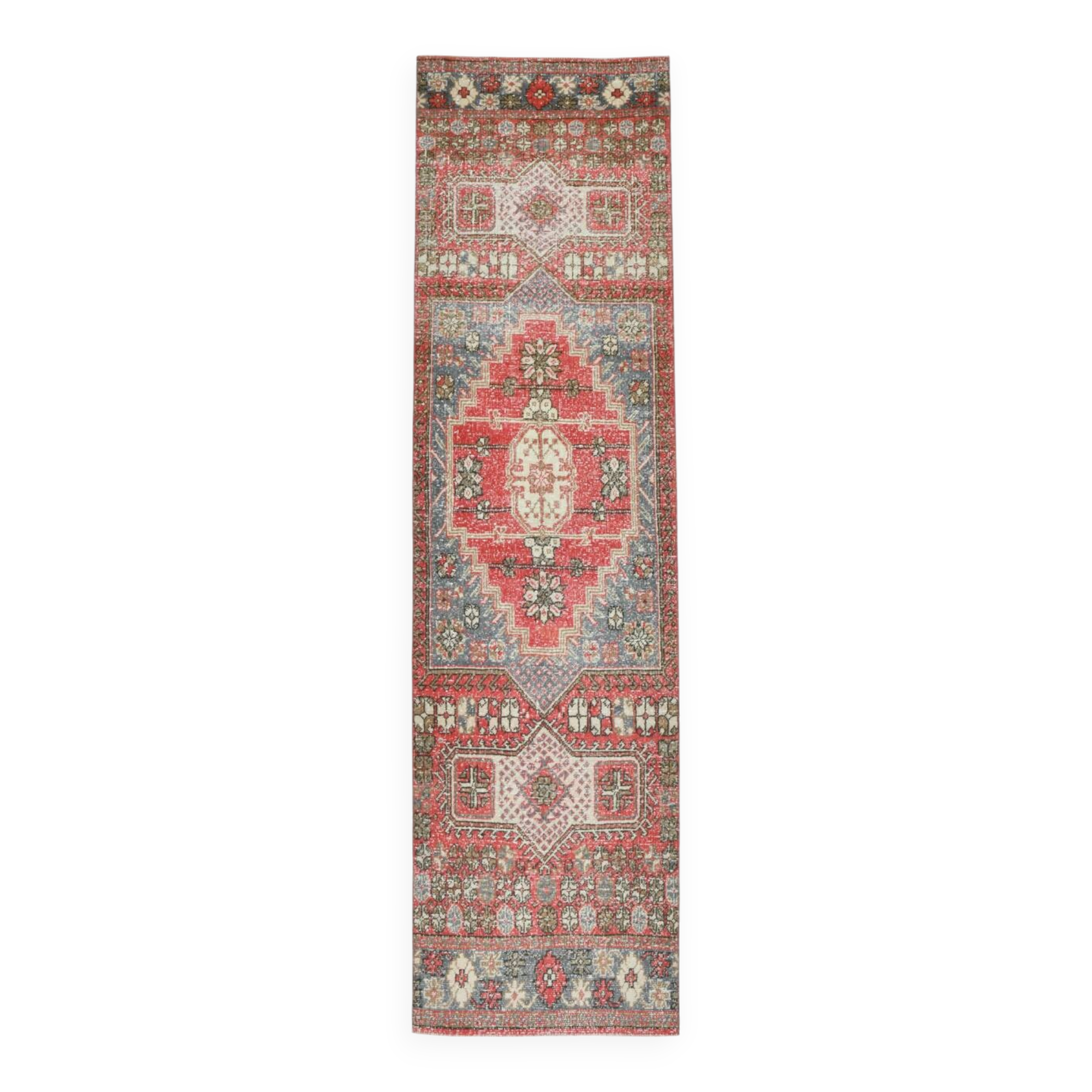 3x10 Red & Beige Persian Runner Rug, 81x302Cm
