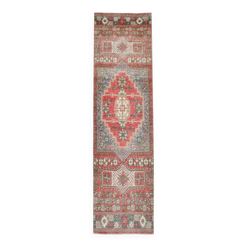 3x10 Red & Beige Persian Runner Rug, 81x302Cm