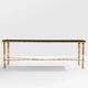 Bamboo coffee table with brass and Chinese lacquer Maison Baguès 1950