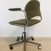 Fully Restored Olive Office Desk Chair by Kovona, Czechoslovakia 1970’s