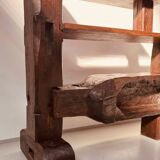 Vintage Brazilian folk art handmade wall cabinet in Cumaru wood, 1960s