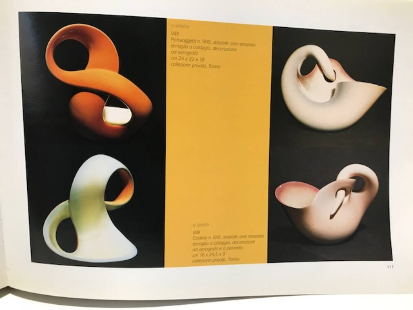 Centre de table en terre cuite laquée rose clair par Vibi, Italie, années 1960