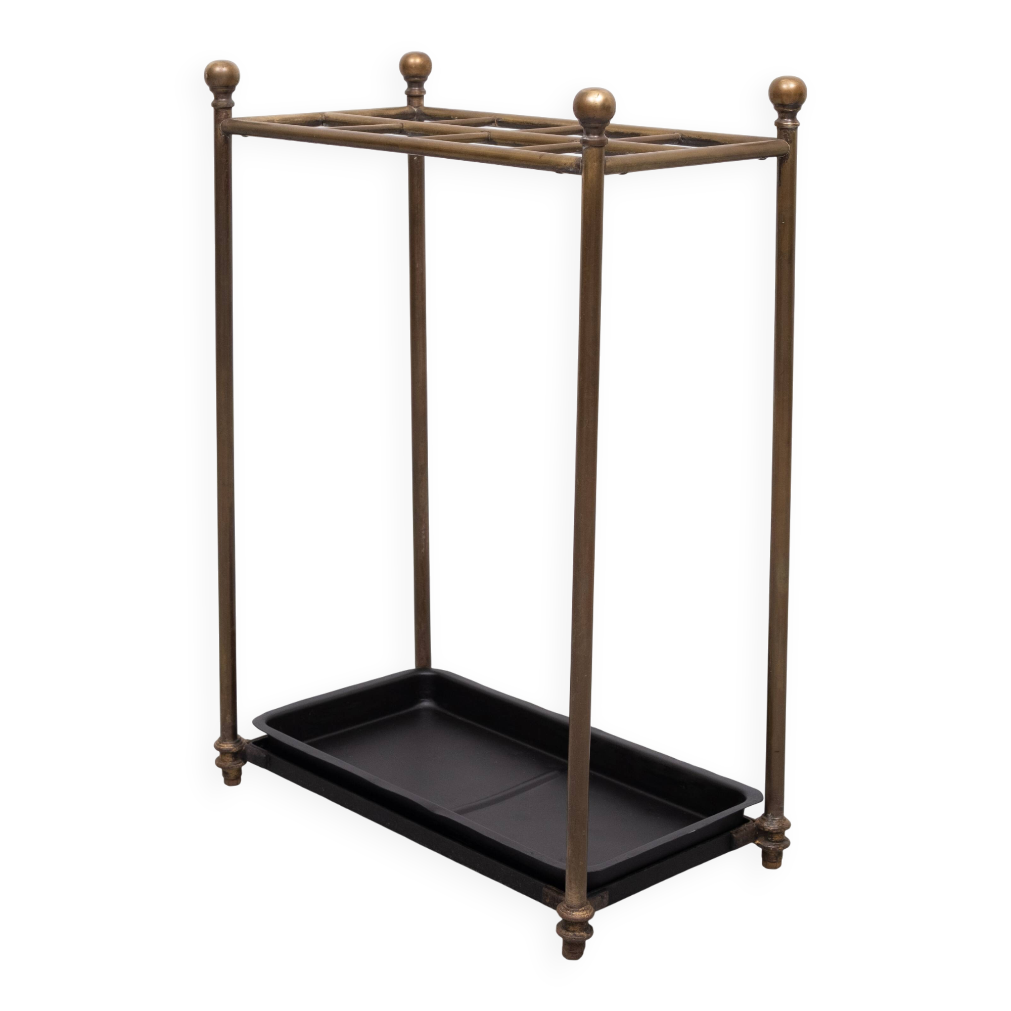 Rectangular Brass And Cast Iron Umbrella Stand. French. Circa 1900