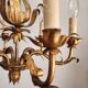Vintage Hollywood Regency 6 light Chandelier gilded Italy Florence 1950-60