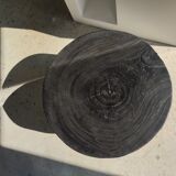 Quadripod coffee table in black monoxyl solid wood