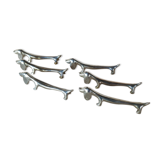 Series of 6 door metal knife dog