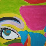 Contemporary pop face canvas