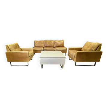 COR Leather Sofa Set (one sofa, two armchairs, one coffee table)