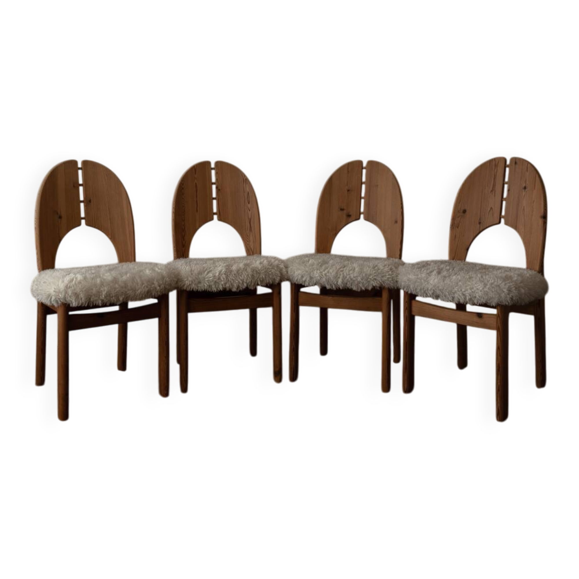 Vintage Danish Pine Dining Chairs | Set of 4 | Niels Koefoed Style