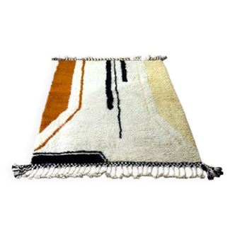 Tapis berbère Beni Ouarain du Maroc - Laine artisanale, 155×110 cm