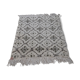 Tapis berbére en laine écrue. Tissé main. Décor marron.