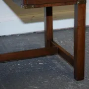 Vintage Military Campaign Desk with Leather Top from Harrods London
