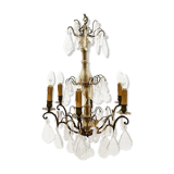 Louis XV style chandelier Bronze and pendants 8 arms of light XX century
