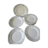 Set of 8 plates, 2 dishes, 2 compotiers - KG Lunéville Laetitia decoration