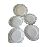 Ensemble 8 assiettes, 2 plats, 2 compotiers  - KG Lunéville décor Laetitia