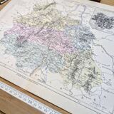 Puy-De-Dôme, carte ancienne, imprimée en 1883.