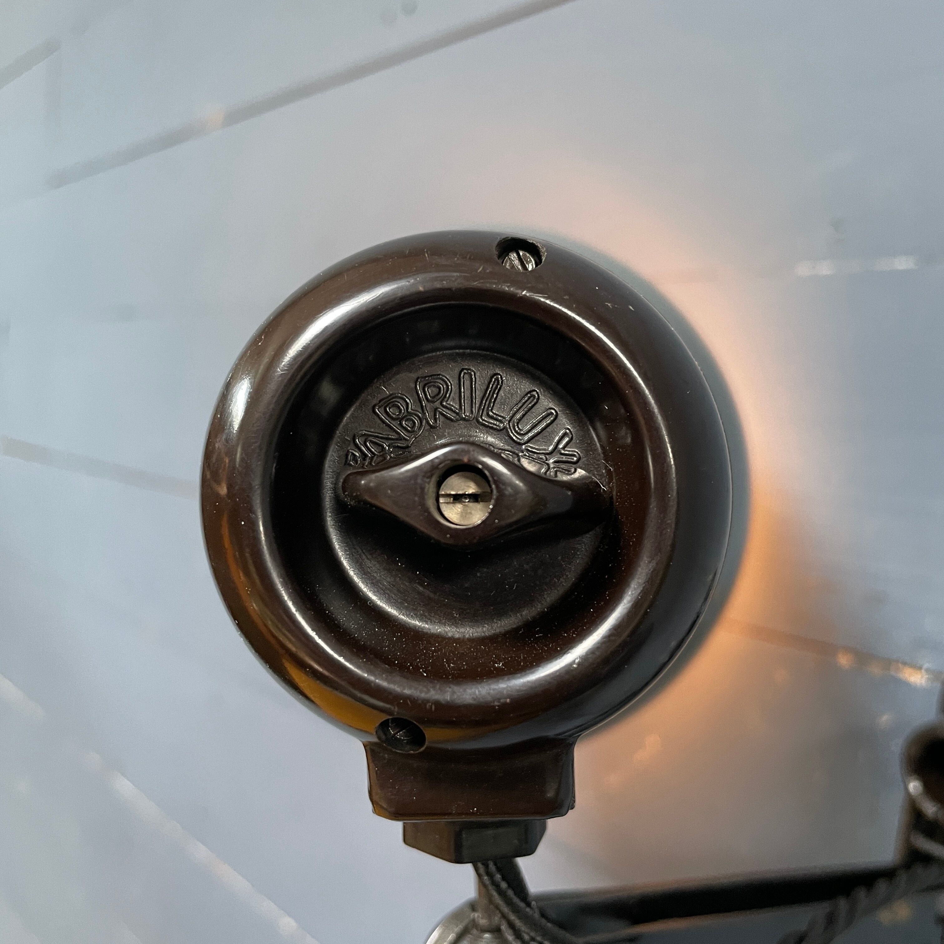 Industrial Fabrilux wall lamp with gray enamel shade