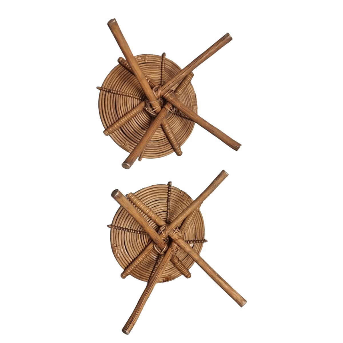 Vintage African Rattan Stools, 190s