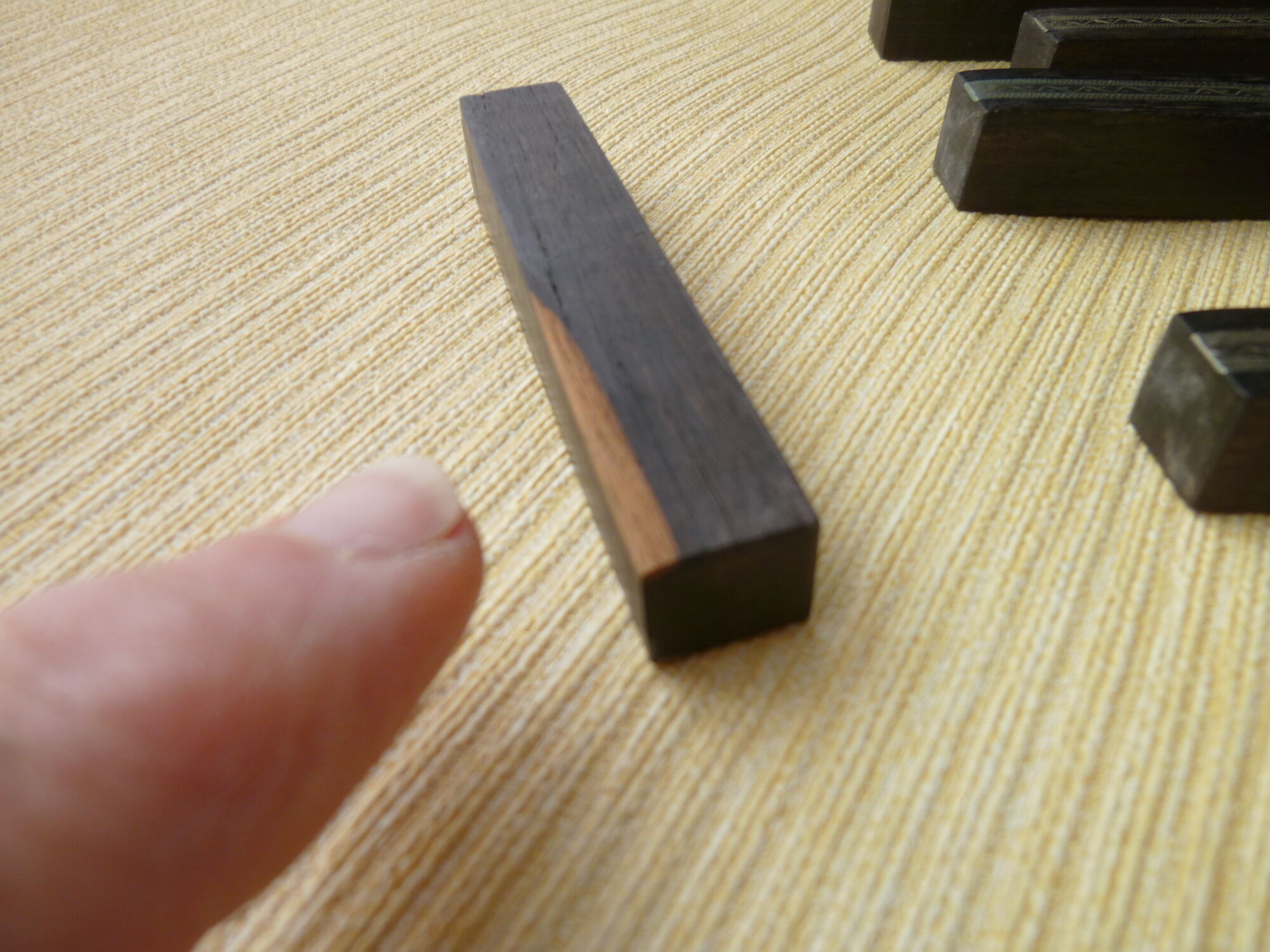 Set of 12 wooden and metal art deco style knife carriers