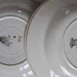 Lot de 6 assiettes creuses dépareillées Digoin Sarreguemines et Saint-Amand