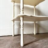 White turned wood side table, end table