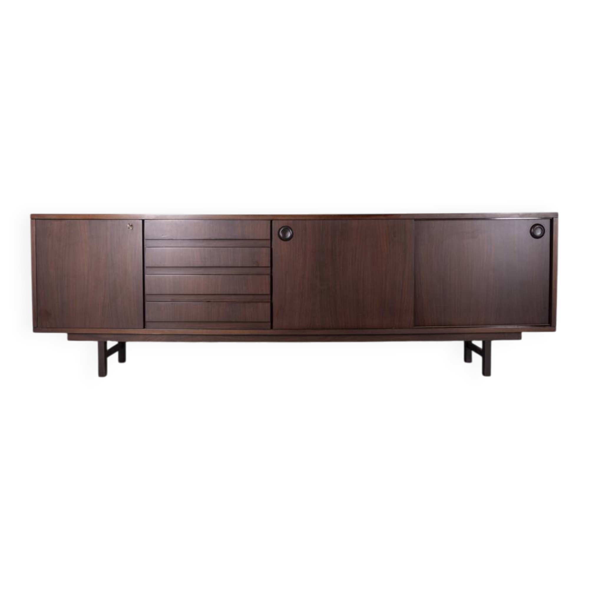 LARGE VINTAGE SIDEBOARD FROM THE 1960S IN WOOD, ITALIAN DESIGN