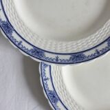 3 assiettes plates en terre de fer Mintons modèle "Greenore"