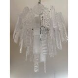 Art Deco Murano Glass Style Chandelier Clear Italian Sputnik Art by SimoEng