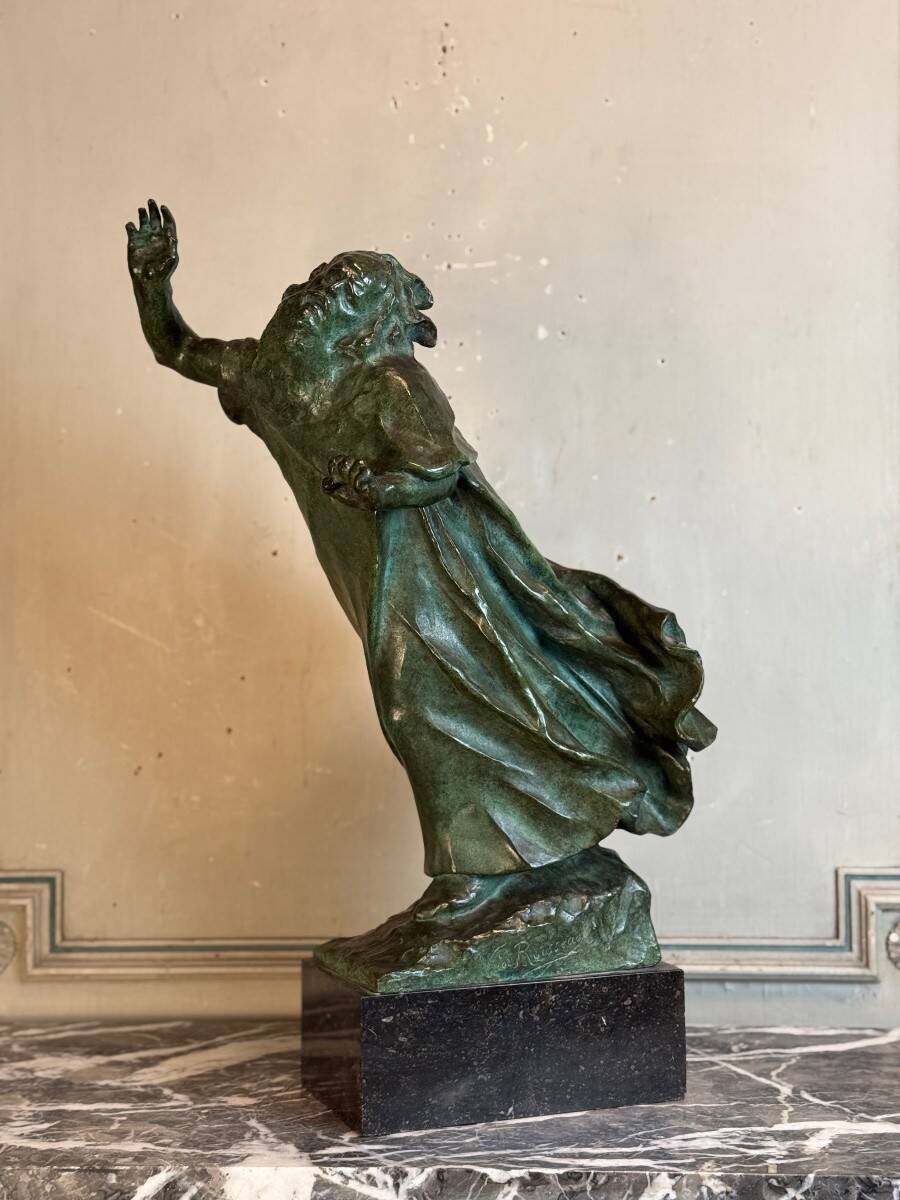 King Lear, green patinated bronze, Victor Rousseau (1865-1954) around 1905