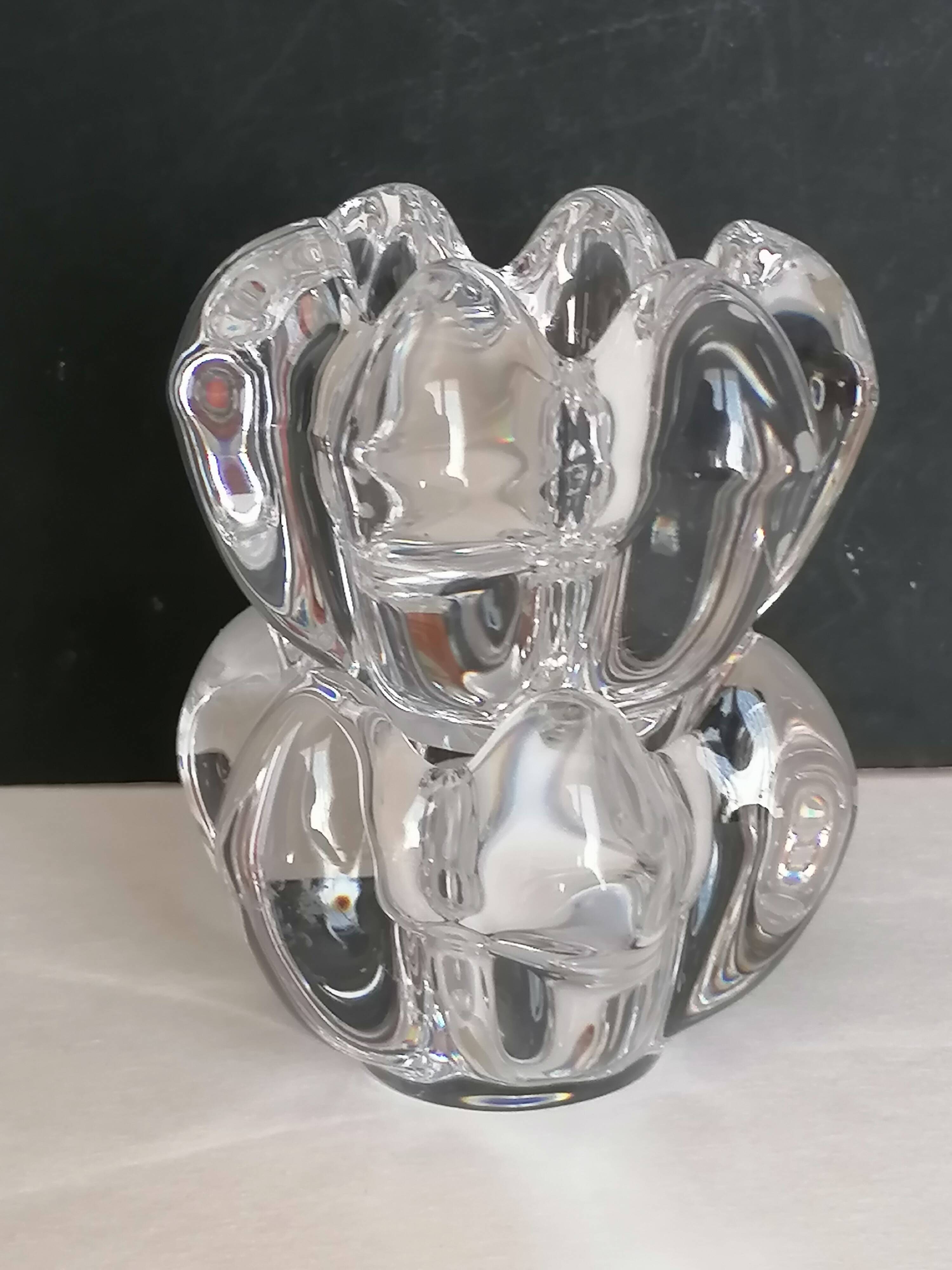 Pair of candlesticks in crystal from Vannes-le-Châtel