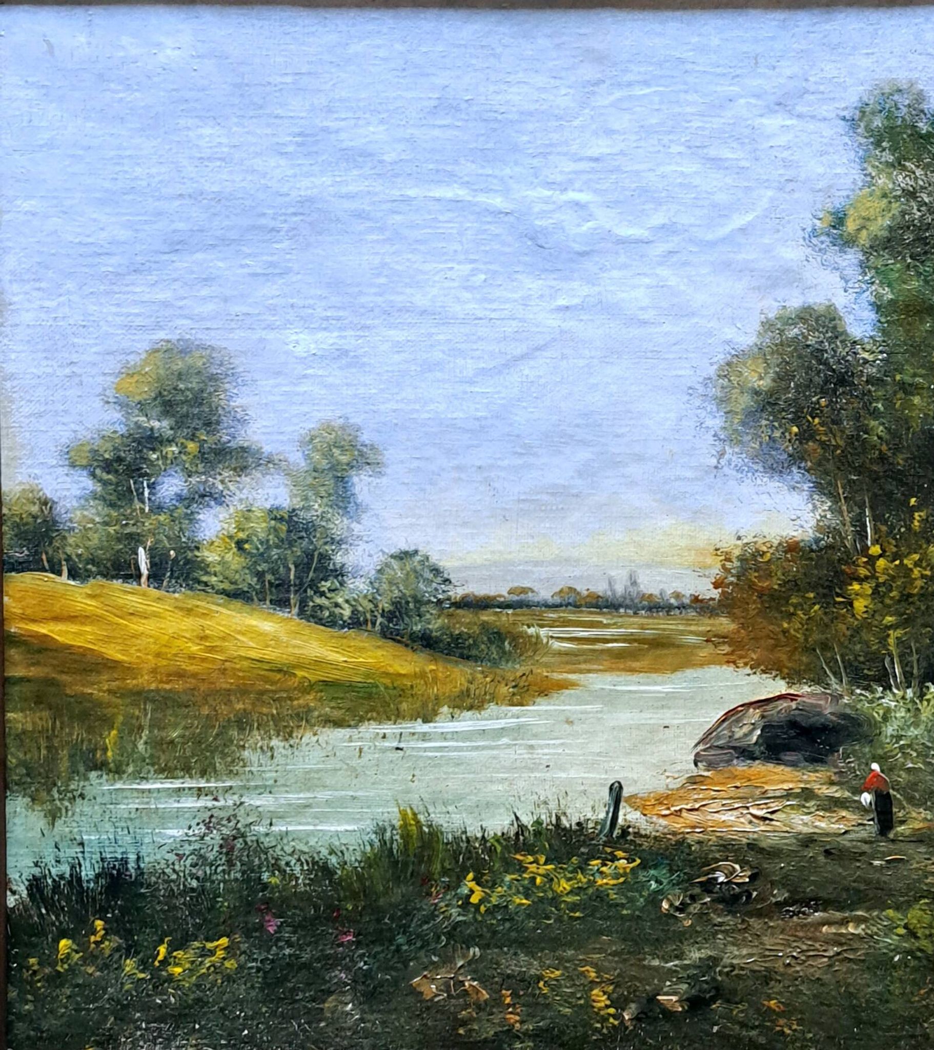 Impressionist painting - Oil on canvas, French School - Barbizon