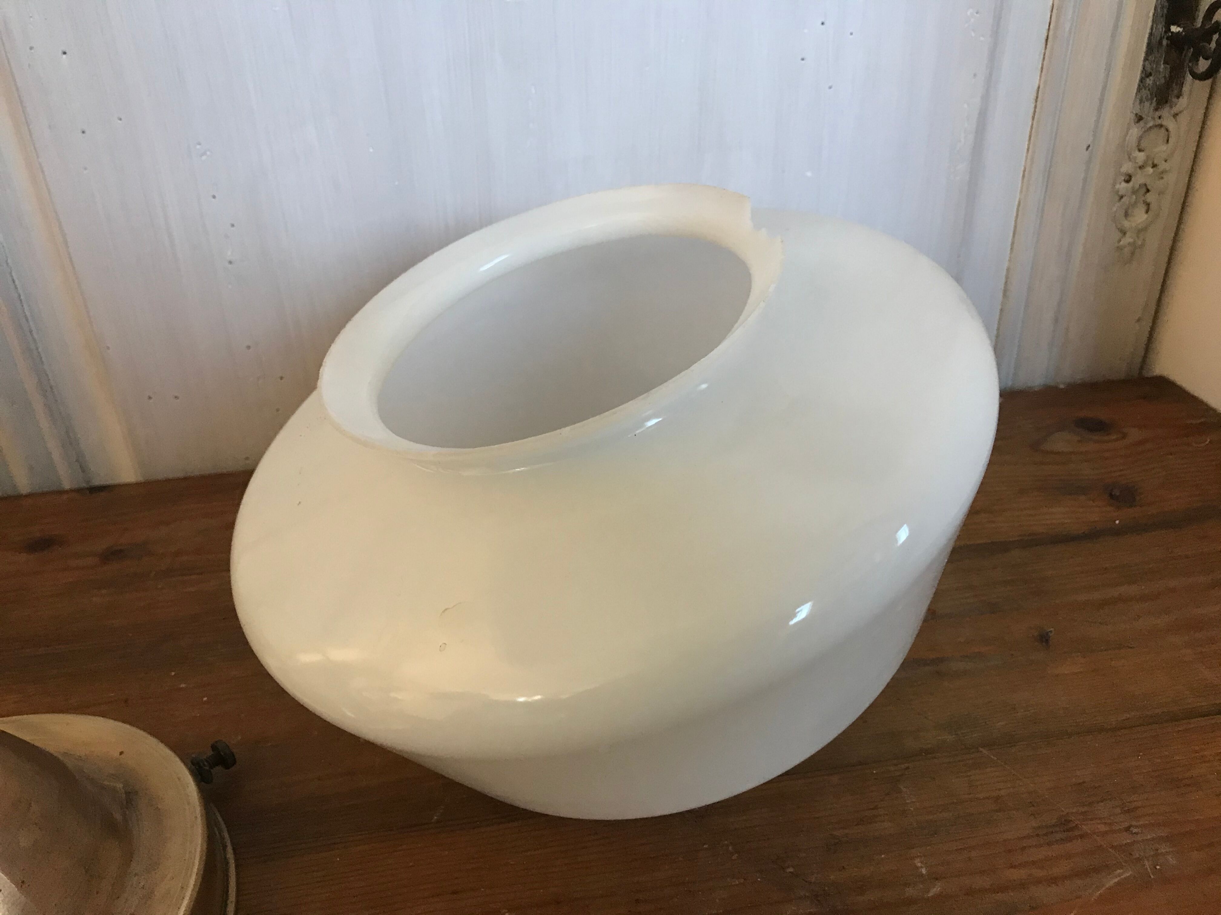 Vintage opaline and brass pendant lamp