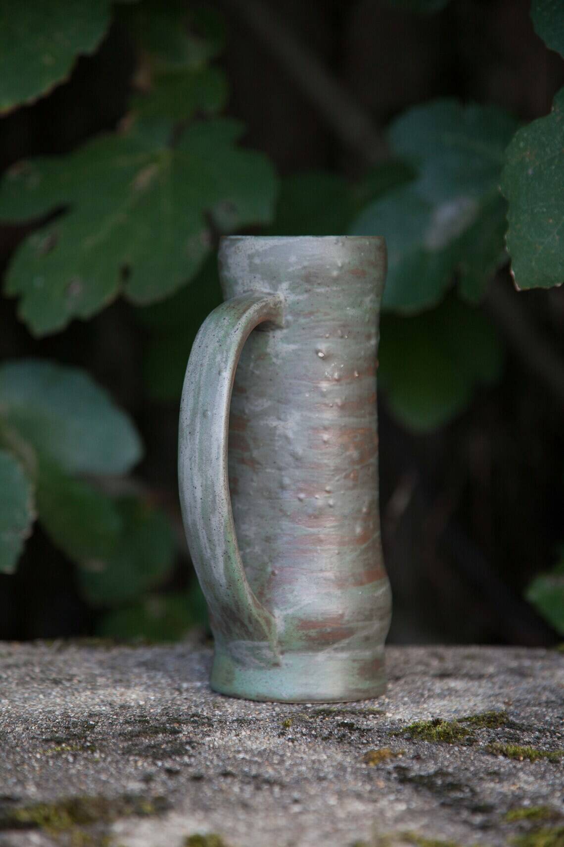Flamed sandstone pitcher, flamed sandstone vase, Warluis pottery, jug, kitchen, collection, interior decor