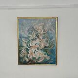 Mid Century Swedish Oil on Canvas – “White Lilies” by Torsten Hult