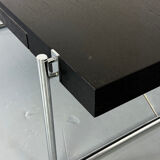 Bauhaus style black solid wood and tubular steel coffee table, Germany