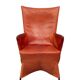 Gerard van der Berg Orange Leather Skirt Arm Chair 1980s