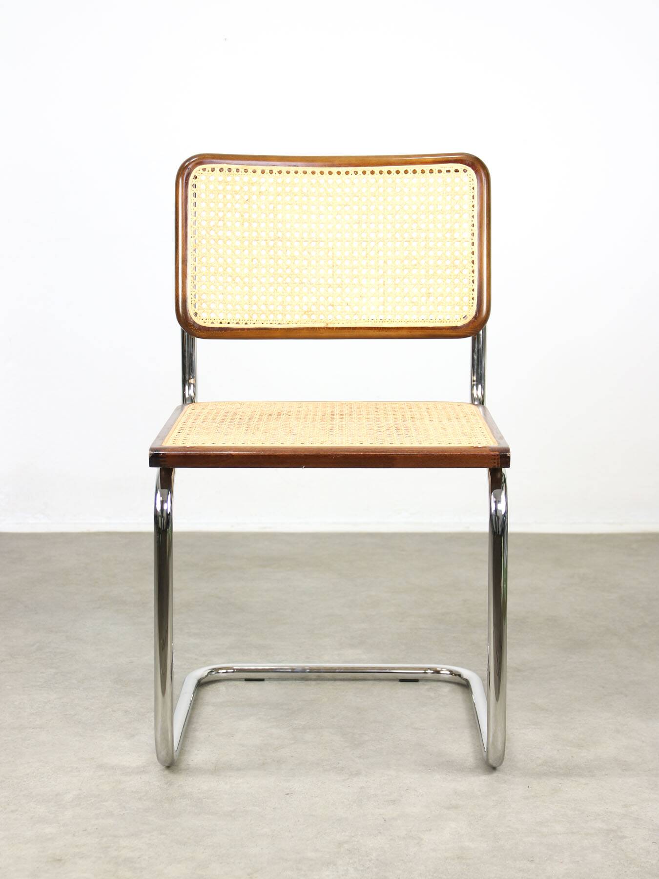 Pair of vintage Cesca B32 brown chairs by Marcel Breuer