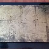 Coffee table in resin encrusted aged gold leaf