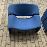 2x Artifort Groovy F598 (M-chair) blue, perfect state! Pierre Paulin