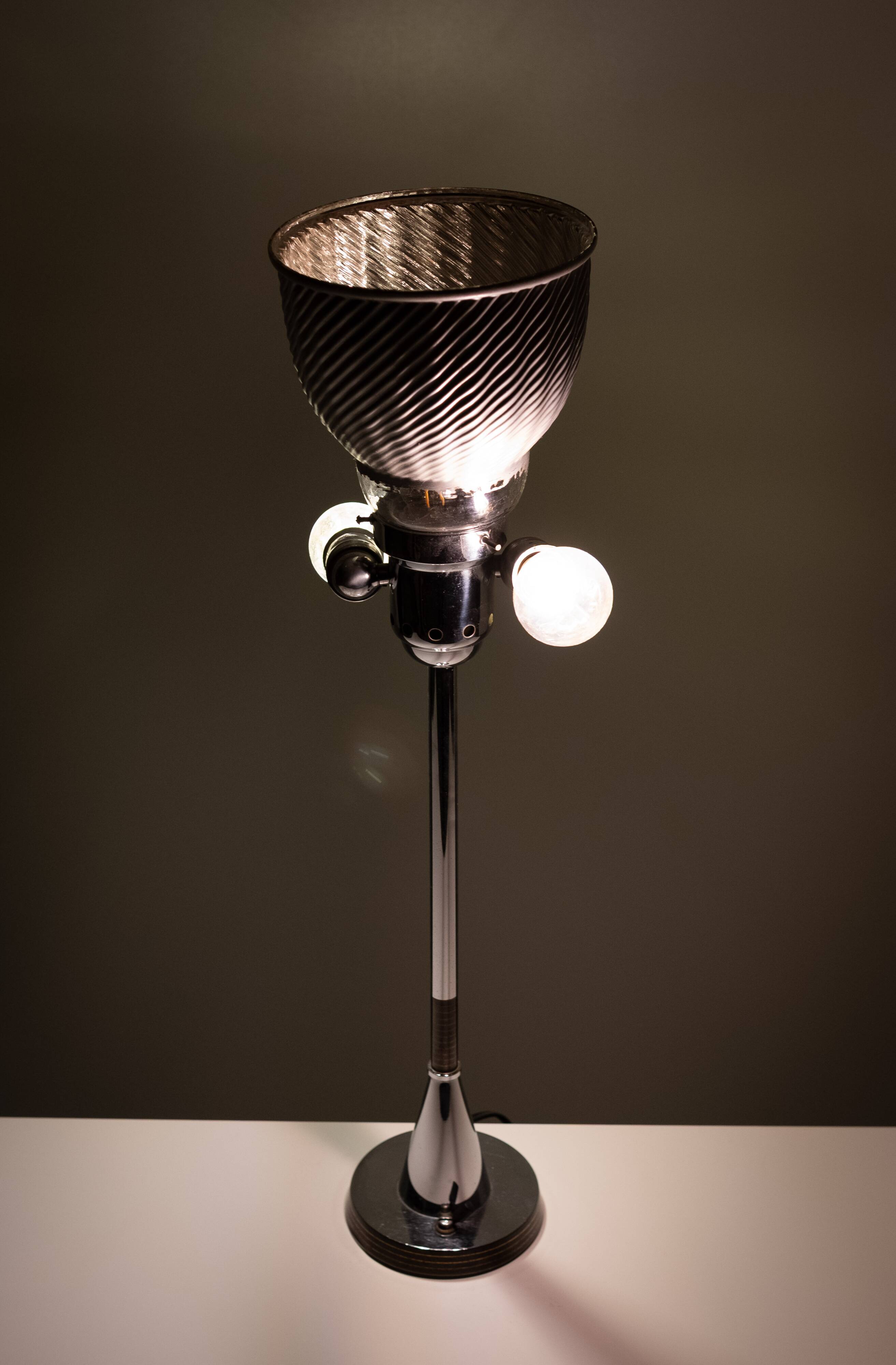 Art Deco Table Lamp by WMF Ikora, Brass and Copper, 1920s