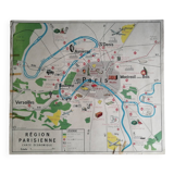 Vintage school map mdi France Paris Paris region