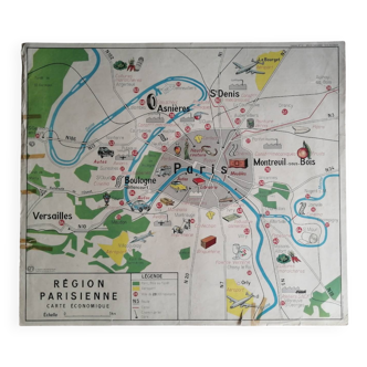 Carte scolaire vintage mdi France Paris Région parisienne