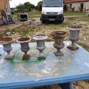 Lot of 6 Medici Cast Iron Vases from Charleville - Mézières 1900