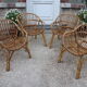 4 fauteuils corbeille en rotin