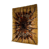 Vintage Swedish Brown High Pile Carpet