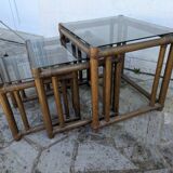Rattan nesting table